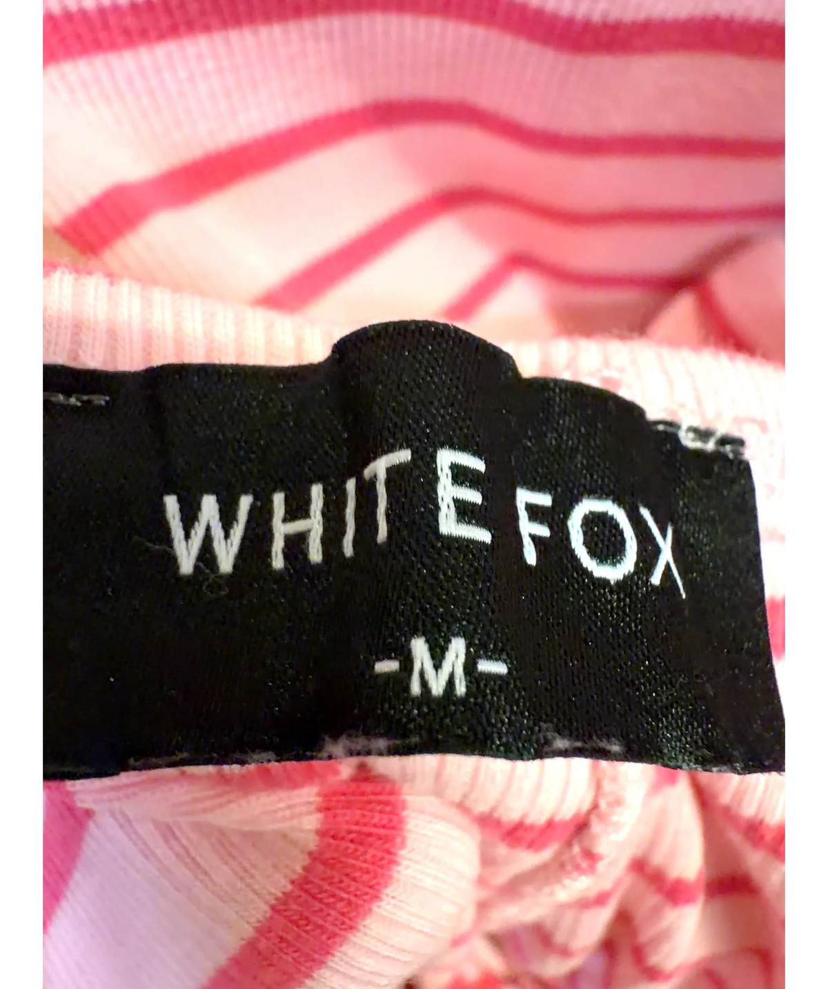 WHITE FOX Pink Snooze Button Pyjama Top and Snooze Button Pyjama Pants, size UK M — fabric detail