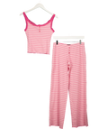 WHITE FOX Pink Snooze Button Pyjama Top and Snooze Button Pyjama Pants, size UK M — front