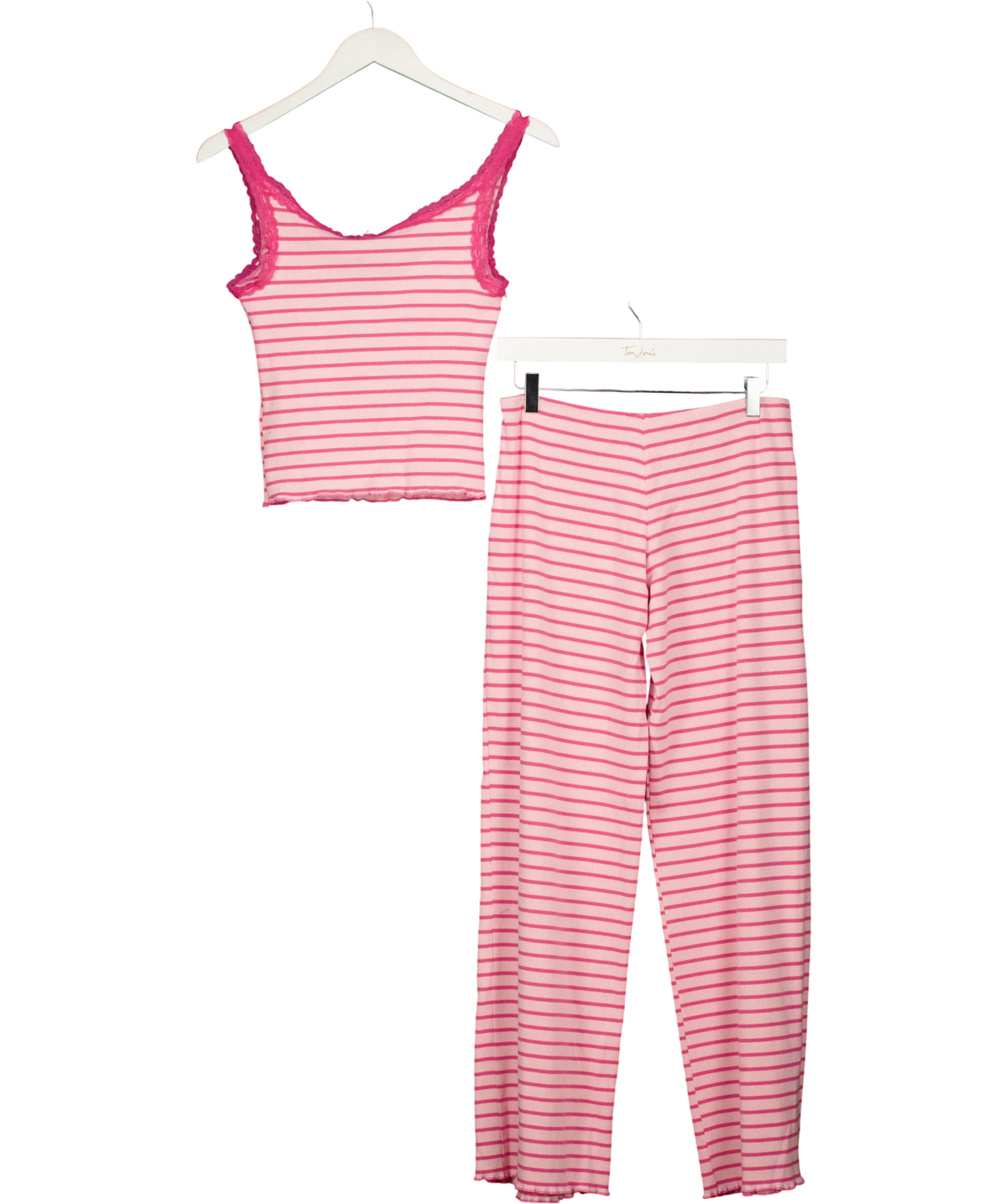 WHITE FOX Pink Snooze Button Pyjama Top and Snooze Button Pyjama Pants, size UK M — back