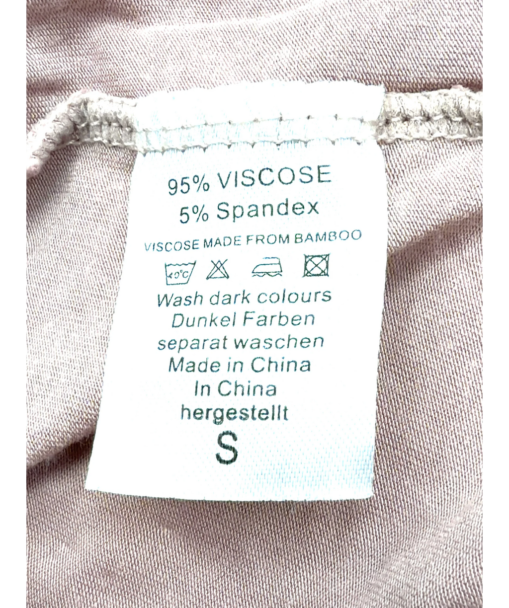 Joyaria Pink Women's Cooling Bamboo Viscose Pyjamas Short Sleeve Set, size UK S — fabric detail