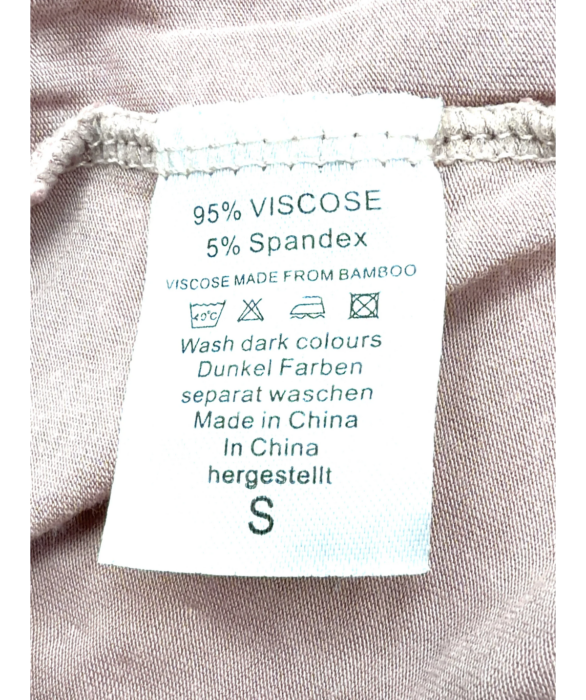 Joyaria Pink Women's Cooling Bamboo Viscose Pyjamas Short Sleeve Set, size UK S — fabric detail