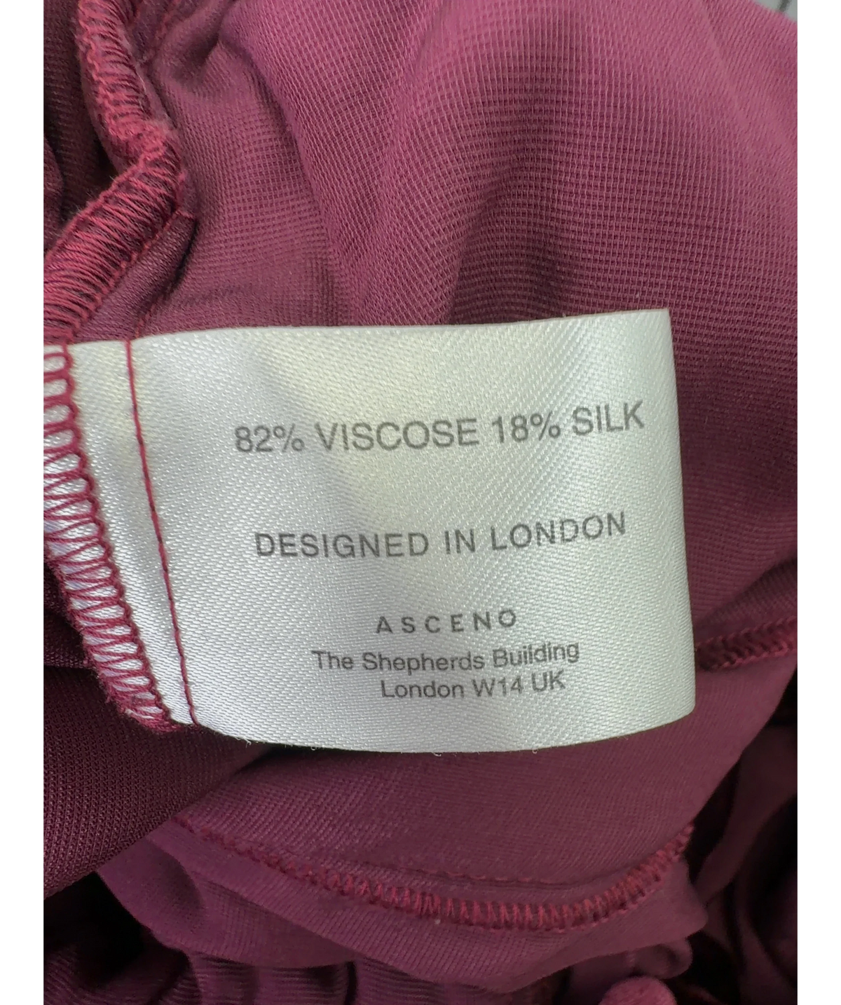 Asceno burgundy Colour, size UK S — label