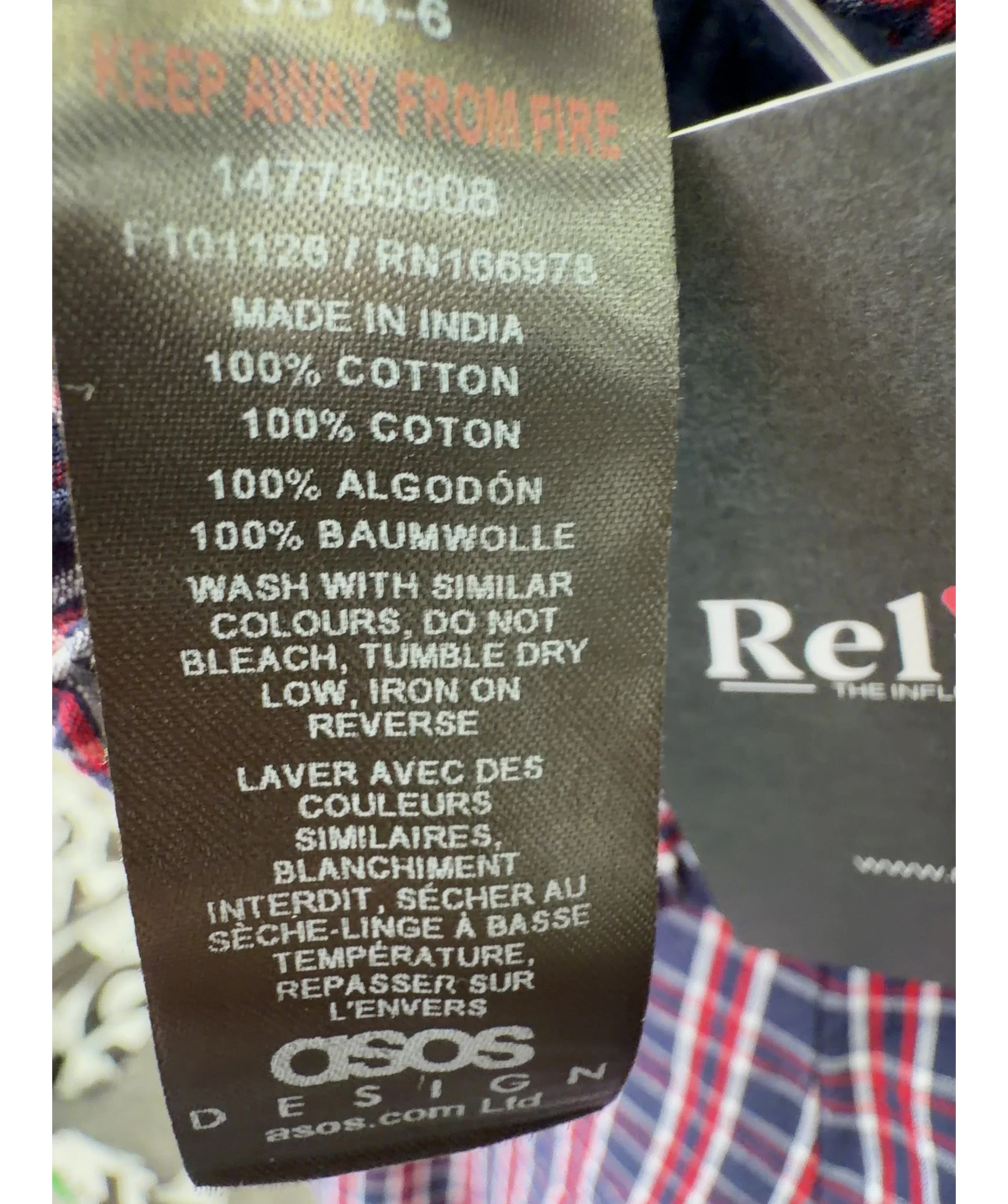 ASOS navy Colour, size UK S — label