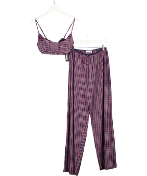 ASOS Blue Plaid Pyjama Set UK S