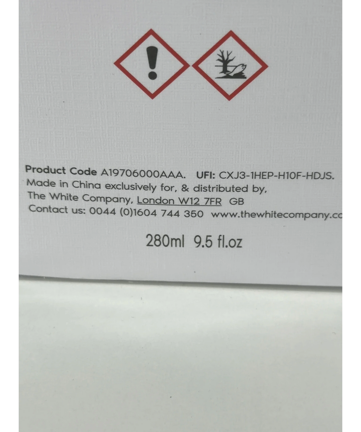 The White Company GLEN ISLA, size 280ml — care label