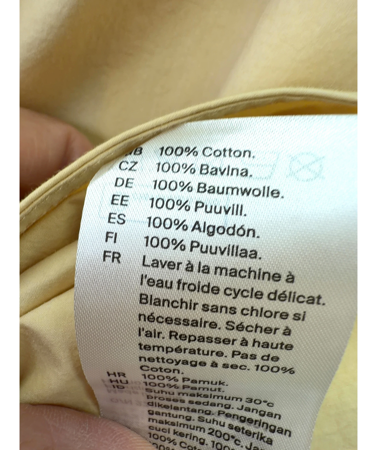 cos Yellow Relaxed Cotton Shirt, size UK 6 — label