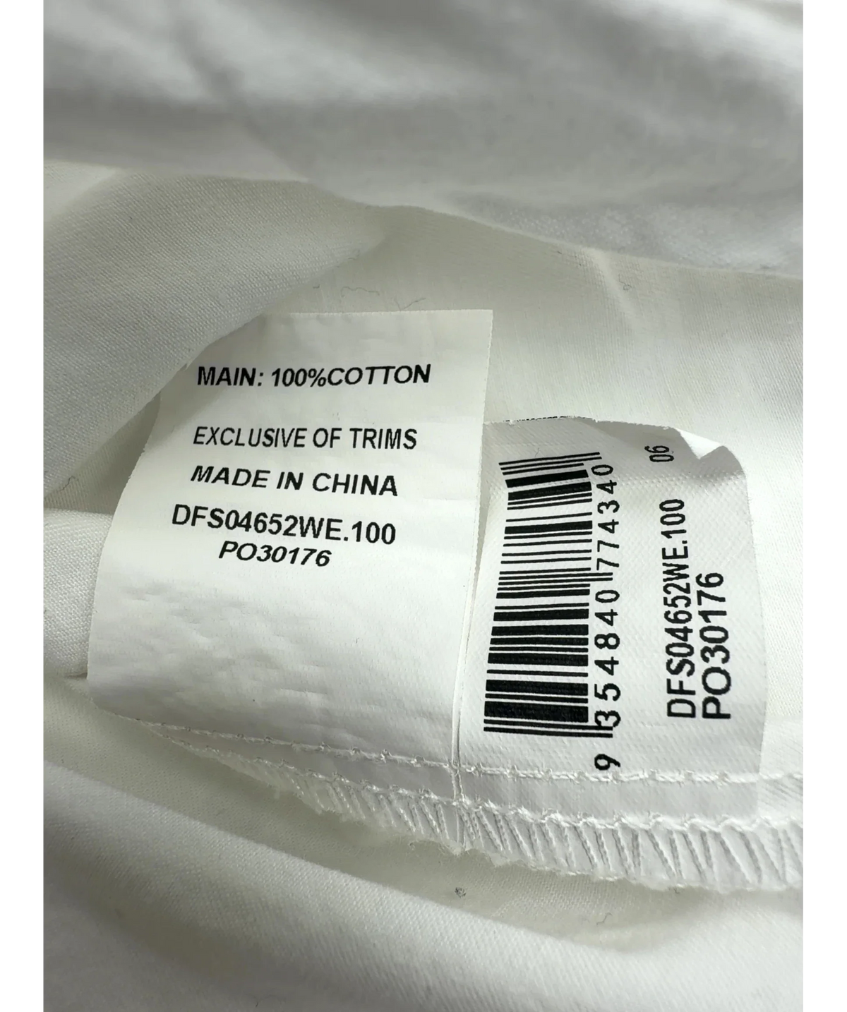 DISSH White Colour, size UK 6 — fabric detail