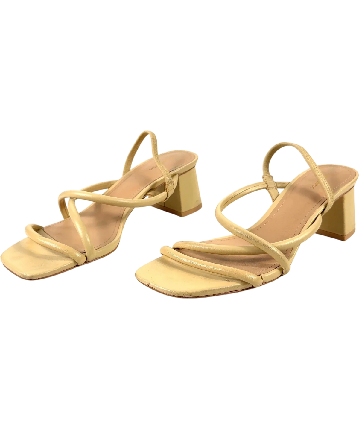 & OTHER STORIES Beige Strappy Block Heel Sandals, size UK 5 EU 38 👠 — label