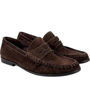 ASOS Brown Suede Leather Penny Loafer UK 5