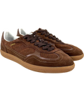 alohas Brown Rife Chocolate Brown Leather/Suede Sneakers, size UK 5 EU 38 👠 — front