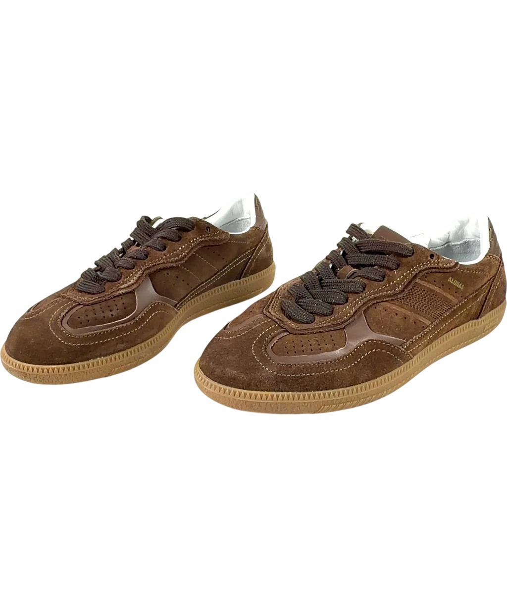 alohas Brown Rife Chocolate Brown Leather/Suede Sneakers, size UK 5 EU 38 👠 — label