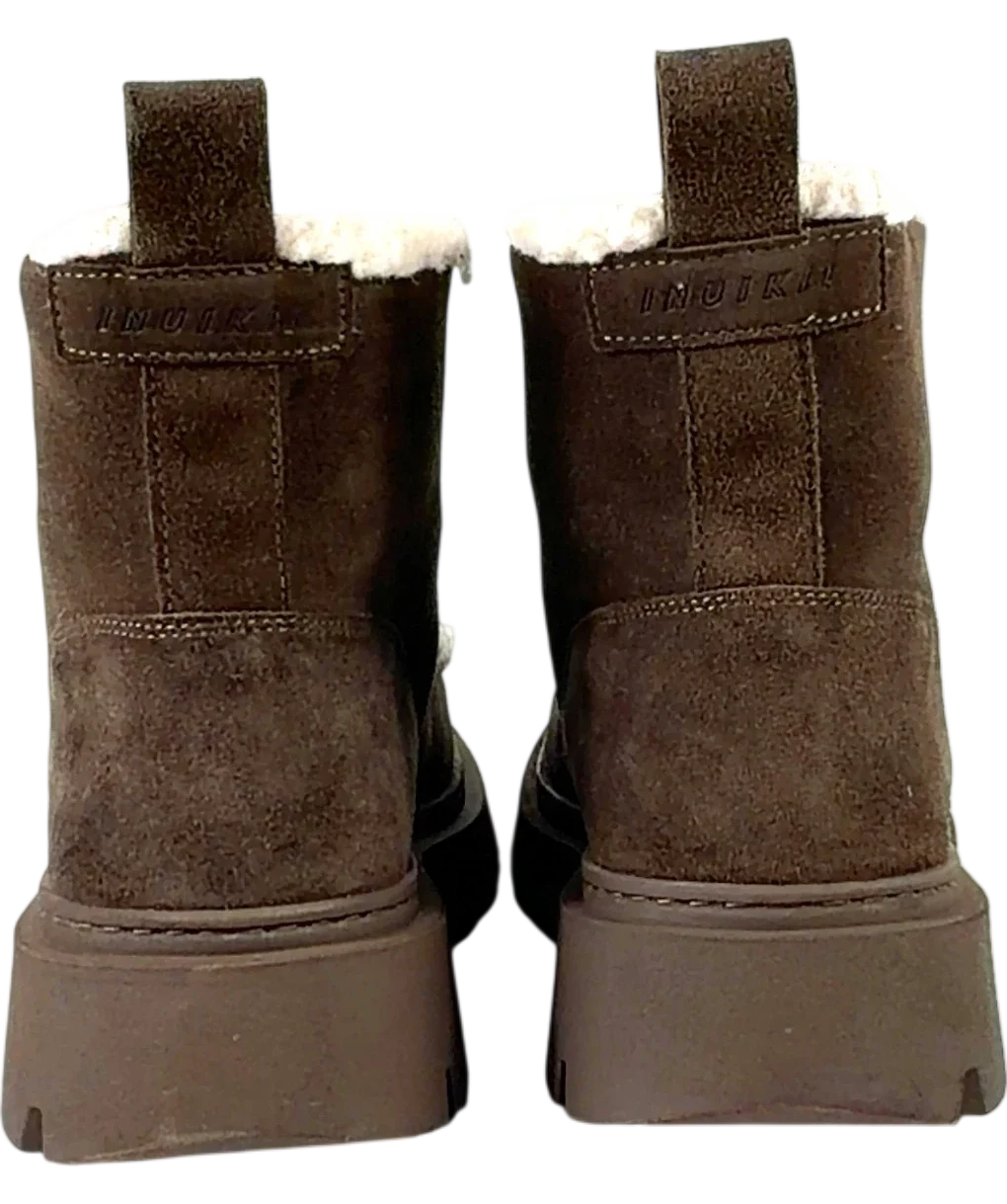 INUIKII Brown Biker Suede, size UK 5 EU 38 👠 — back