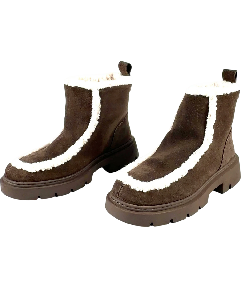 INUIKII Brown Biker Suede, size UK 5 EU 38 👠 — label