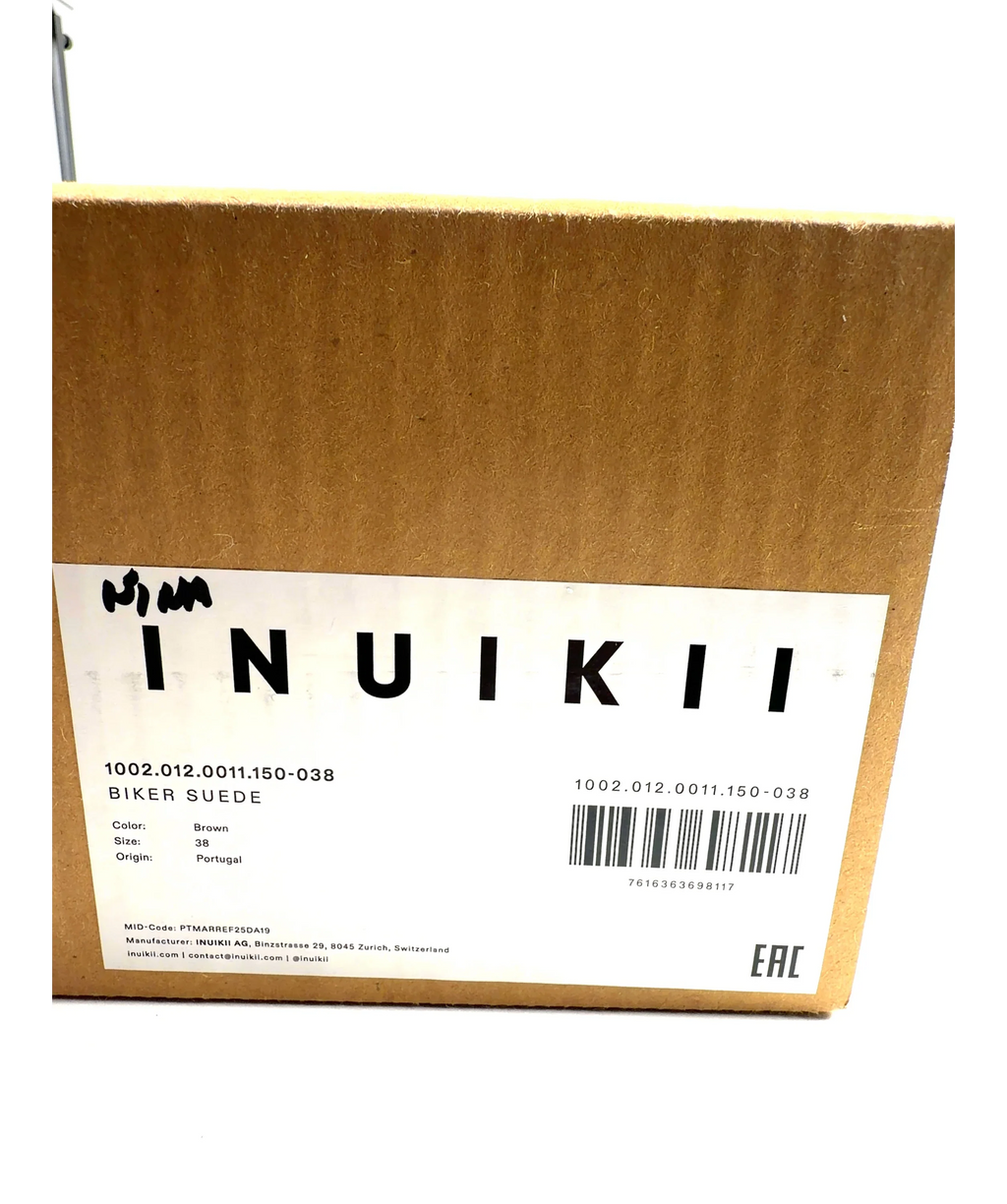 INUIKII Brown Biker Suede, size UK 5 EU 38 👠 — care label