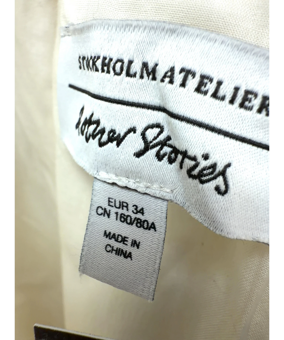 & OTHER STORIES cream Colour, size UK 6 — care label