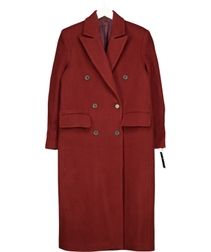 ARKET Burgundy Double-Breasted Oversized Wool Blend Coat UK 6