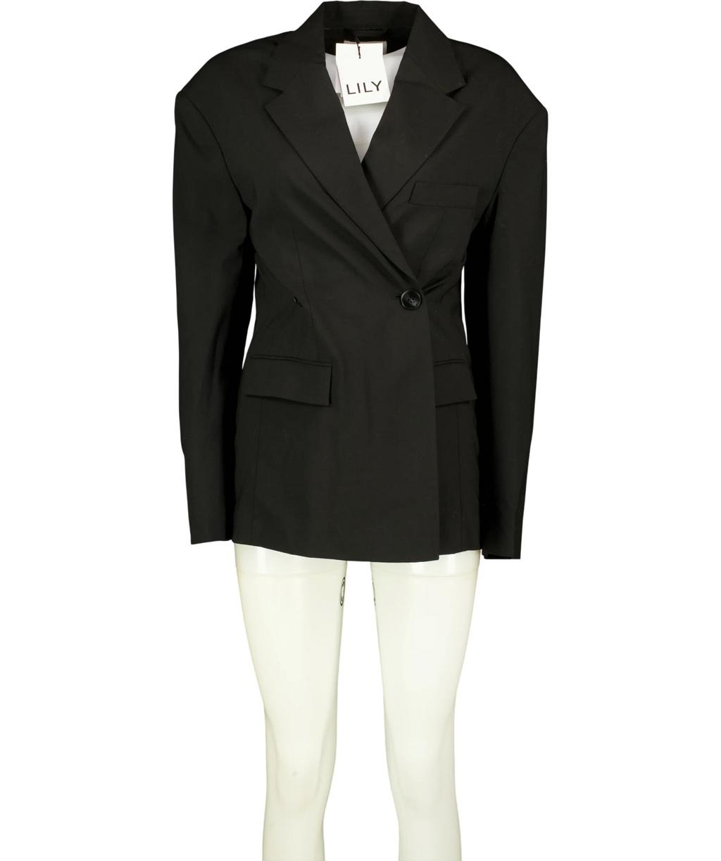 LILY Black Quinn Blazer, size UK 8 — front