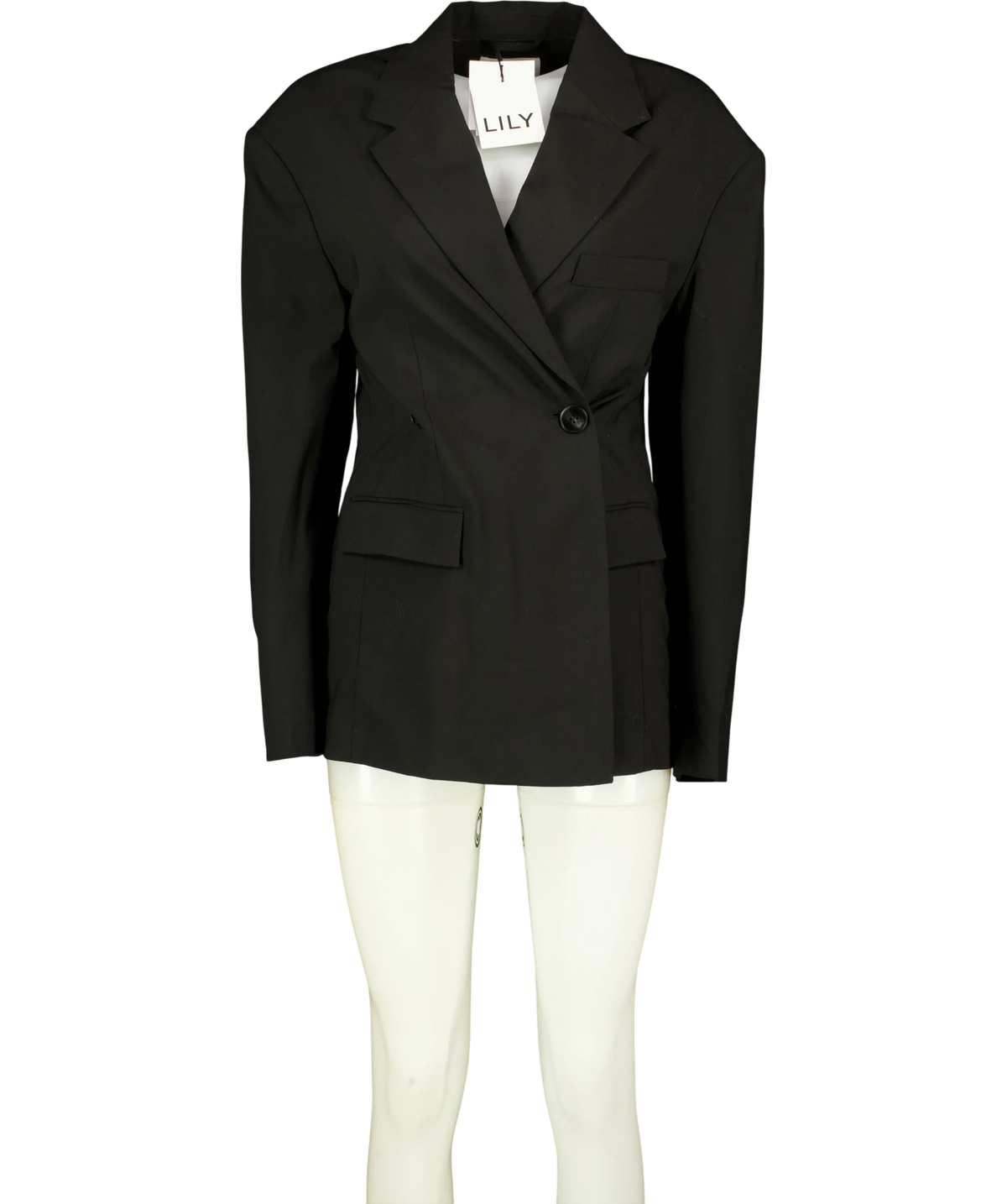 LILY Black Quinn Blazer, size UK 8 — front