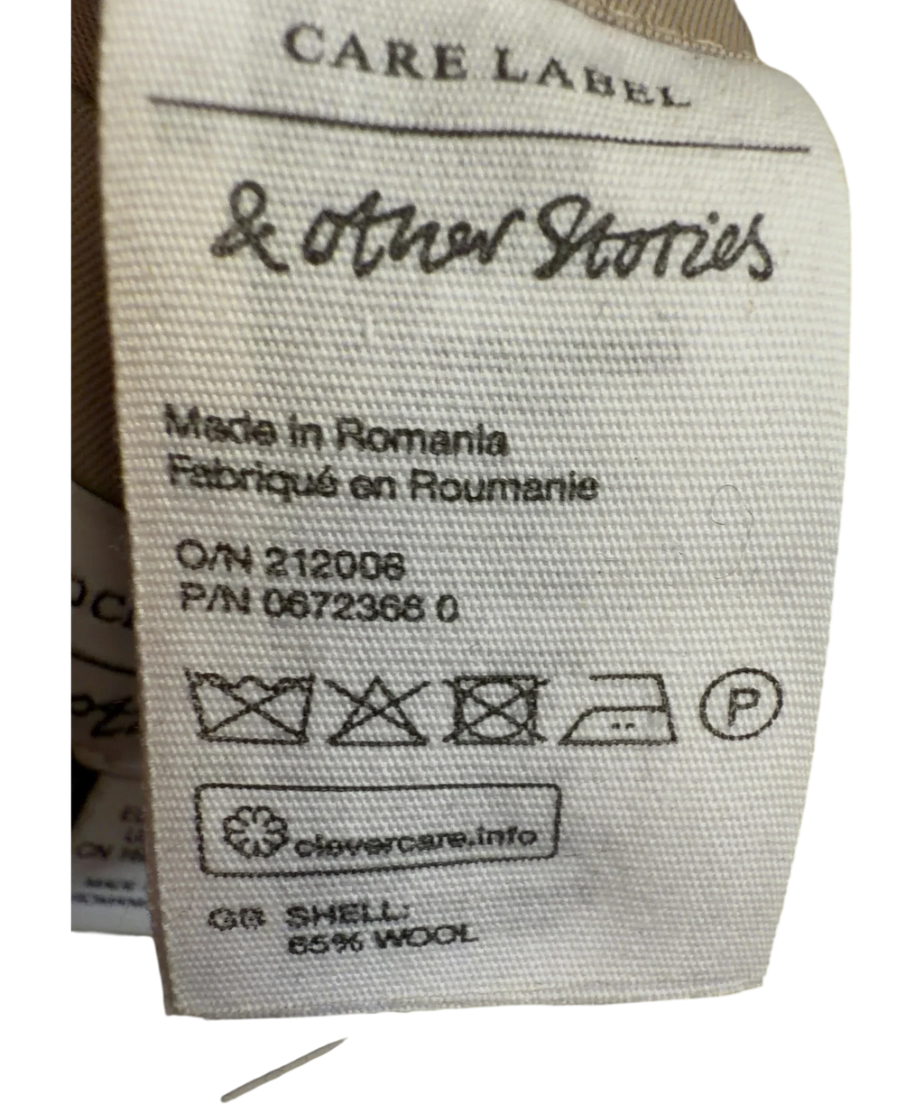 & OTHER STORIES Beige Wool Blend Blazer, size UK 6 — fabric detail