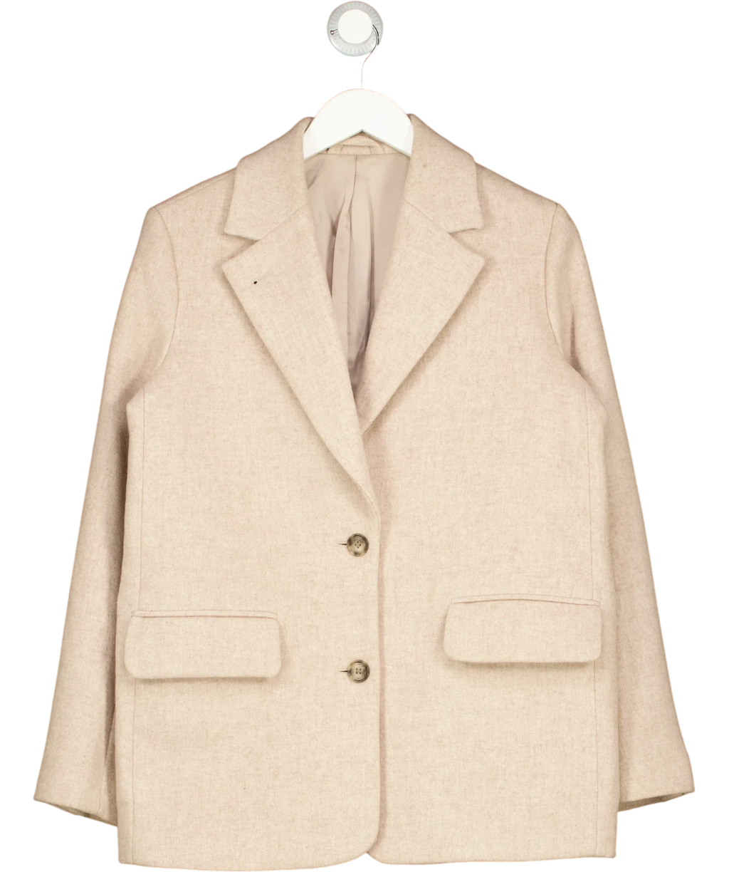 & OTHER STORIES Beige Wool Blend Blazer, size UK 6 — front