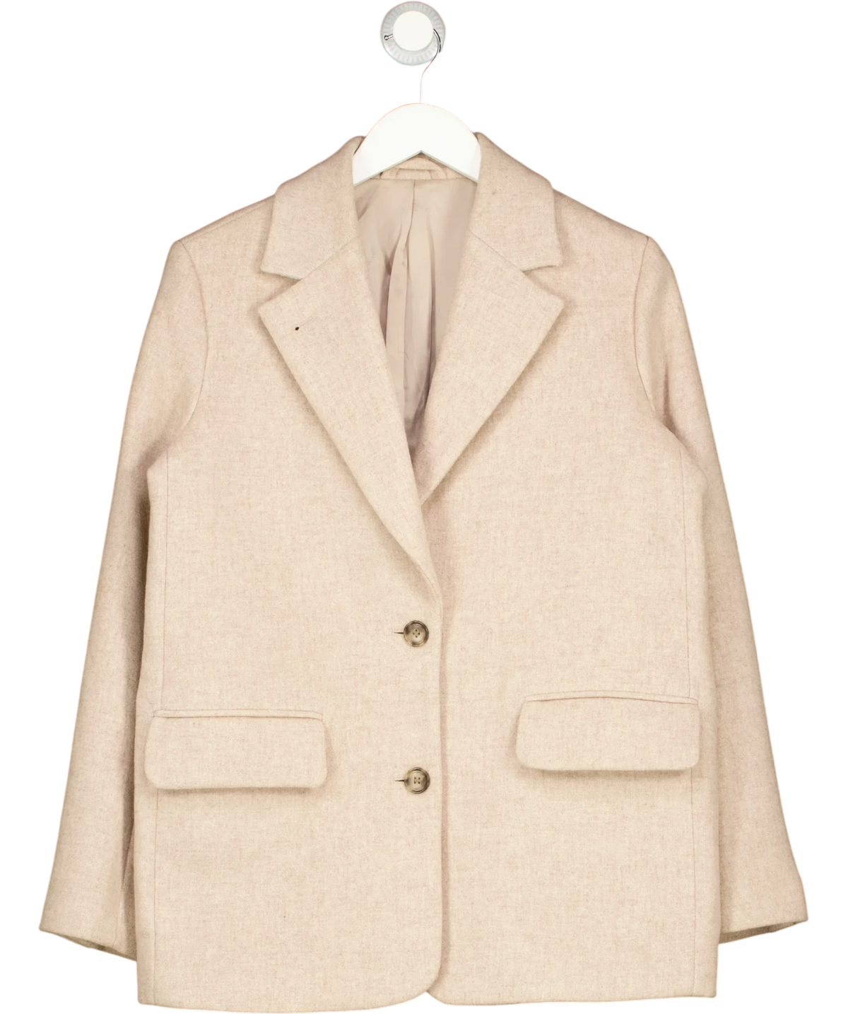 & OTHER STORIES Beige Wool Blend Blazer, size UK 6 — front