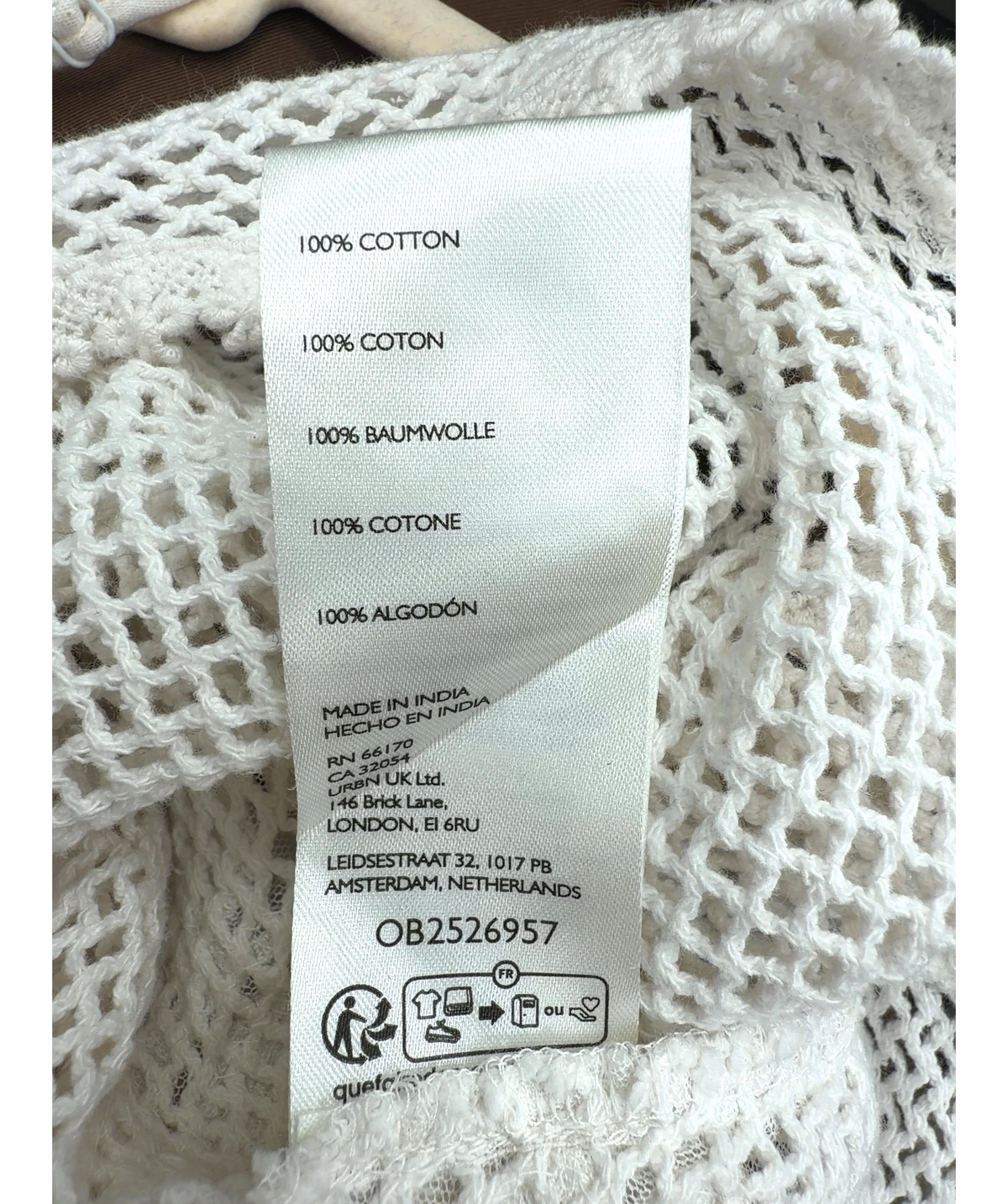 Free People White Offbeat Muse Tunic, size UK XS — label