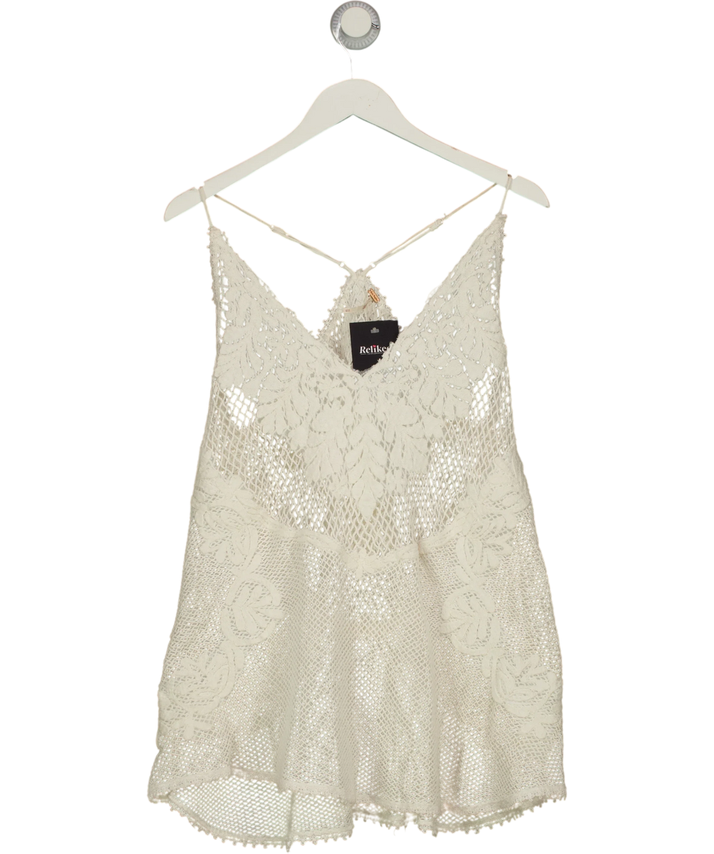 Free People White Offbeat Muse Tunic, size UK XS — front