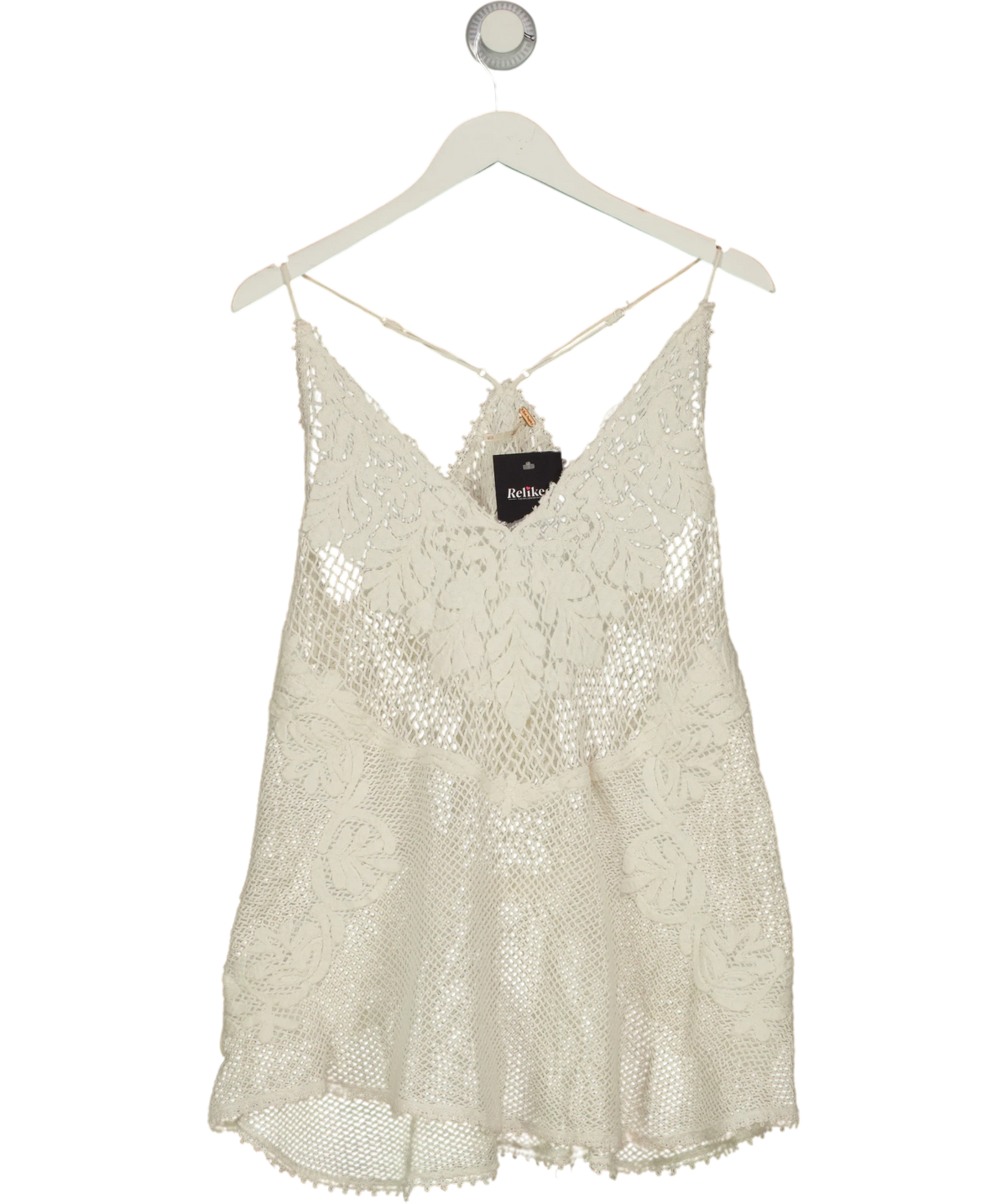 Free People White Offbeat Muse Tunic, size UK XS — front