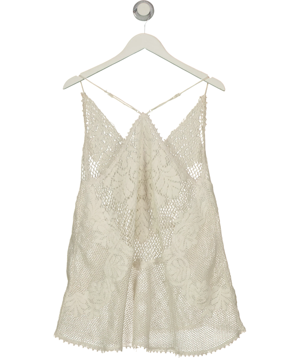 Free People White Offbeat Muse Tunic, size UK XS — back