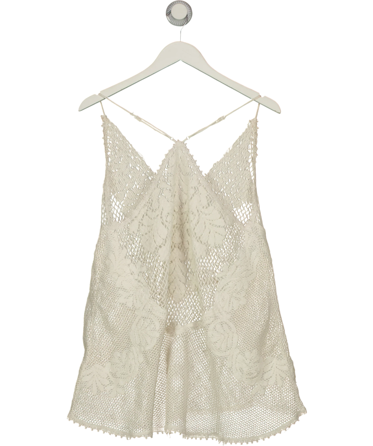 Free People White Offbeat Muse Tunic, size UK XS — back