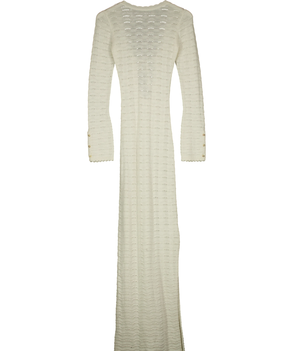 The Couture Club White Crochet Knit Two Way Maxi Dress, size UK XS — front