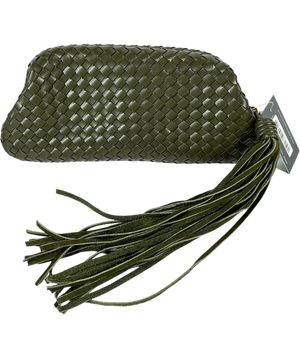 M&S Green Woven Clutch Bag One Size