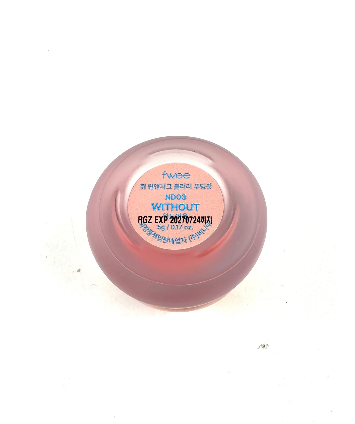 fwee ND03 WITHOUT Lip & Cheek Blurry Pudding Pot, size 5g — detail