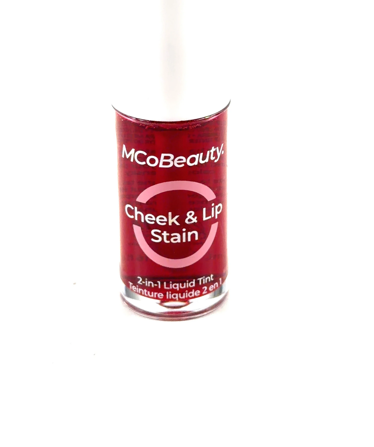 Mco beauty Rosy Red Cheek & Lip Stain, size 5ml — label