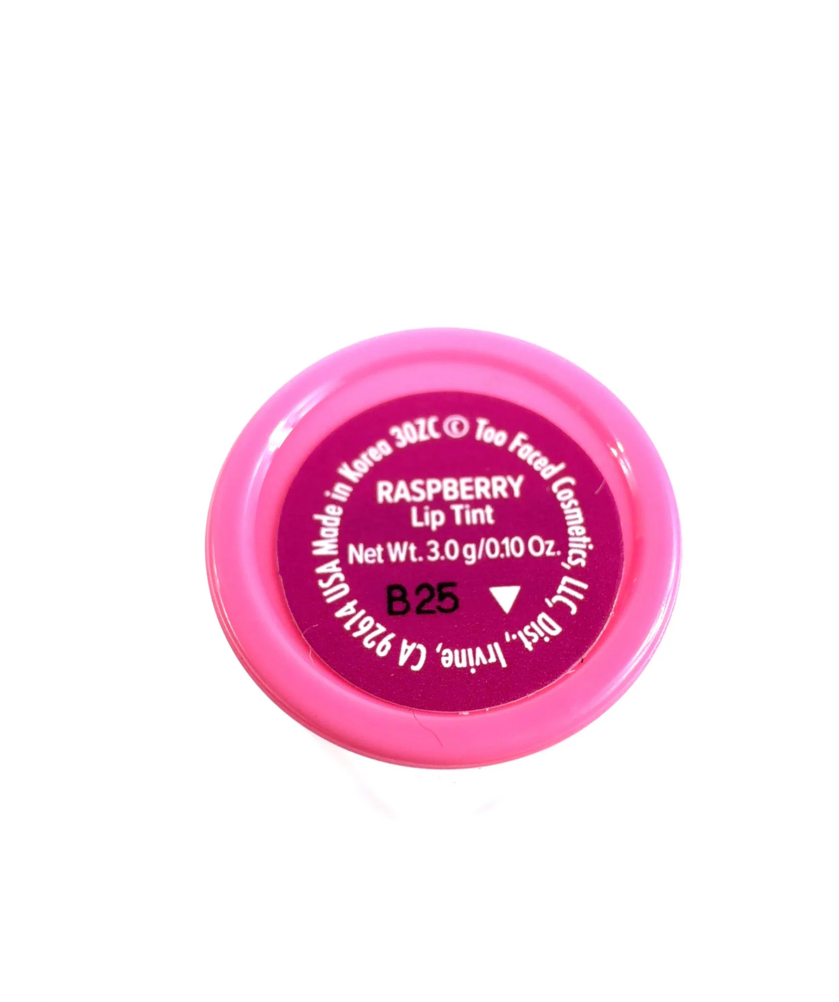 Too Faced Raspberry KISSING JUICY tint, size 3.0g — care label