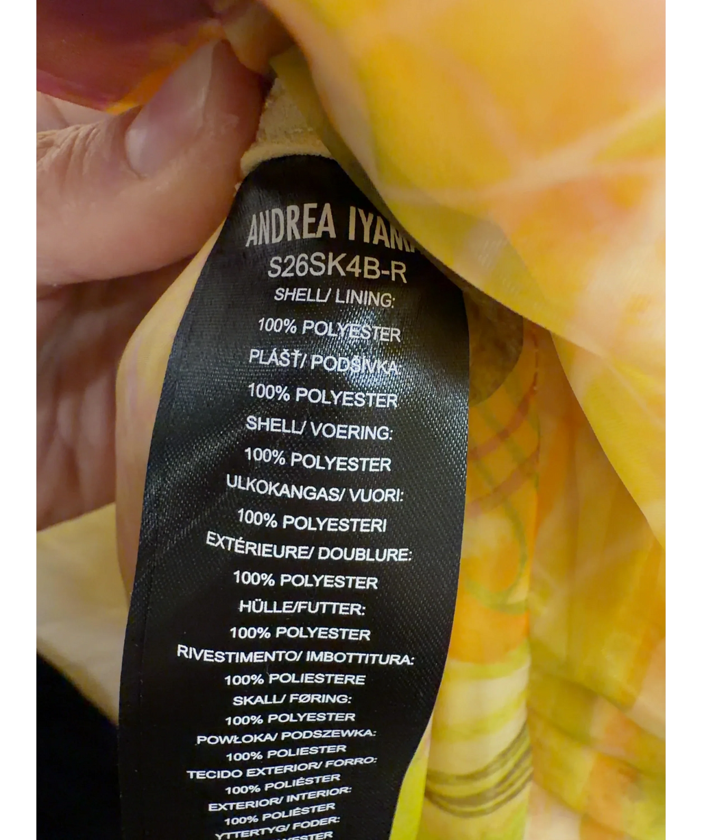 Andrea Iyamah Yellow Ondu Maxi Skirt, size UK 6 — label