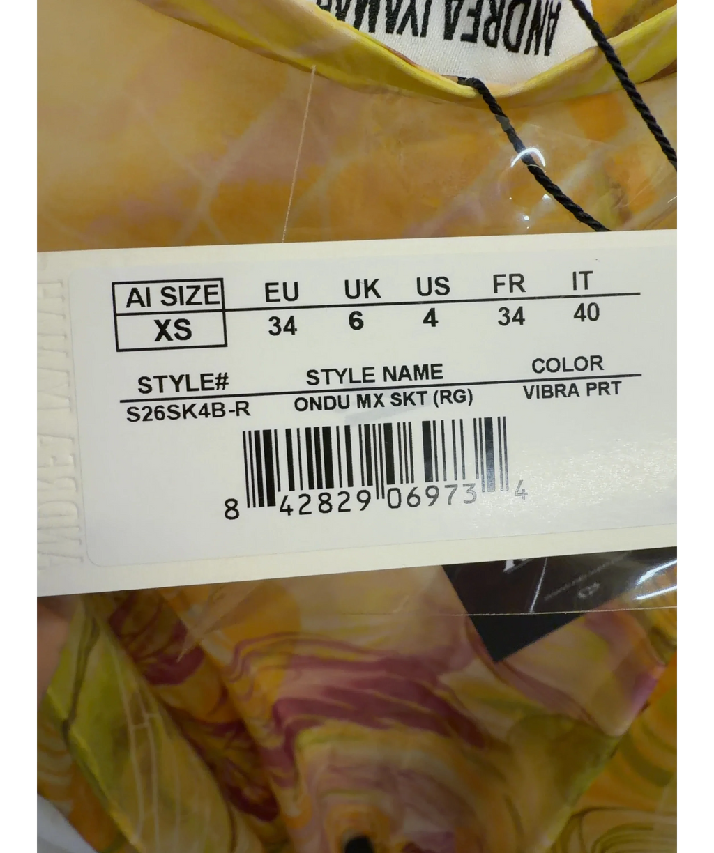 Andrea Iyamah Yellow Ondu Maxi Skirt, size UK 6 — care label