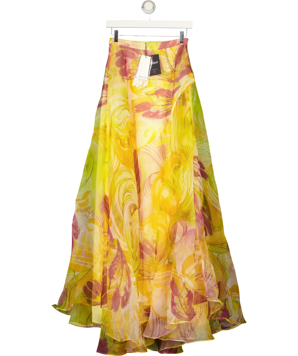 Andrea Iyamah Yellow Ondu Maxi Skirt, size UK 6 — front