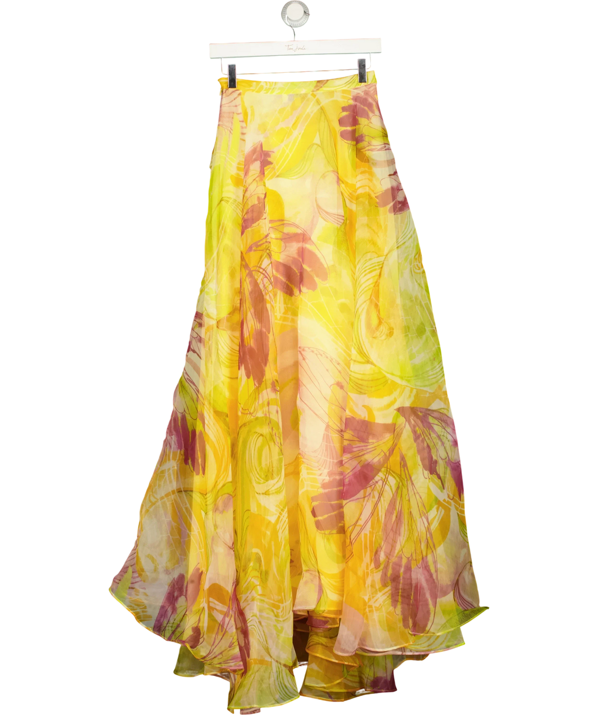 Andrea Iyamah Yellow Ondu Maxi Skirt, size UK 6 — back