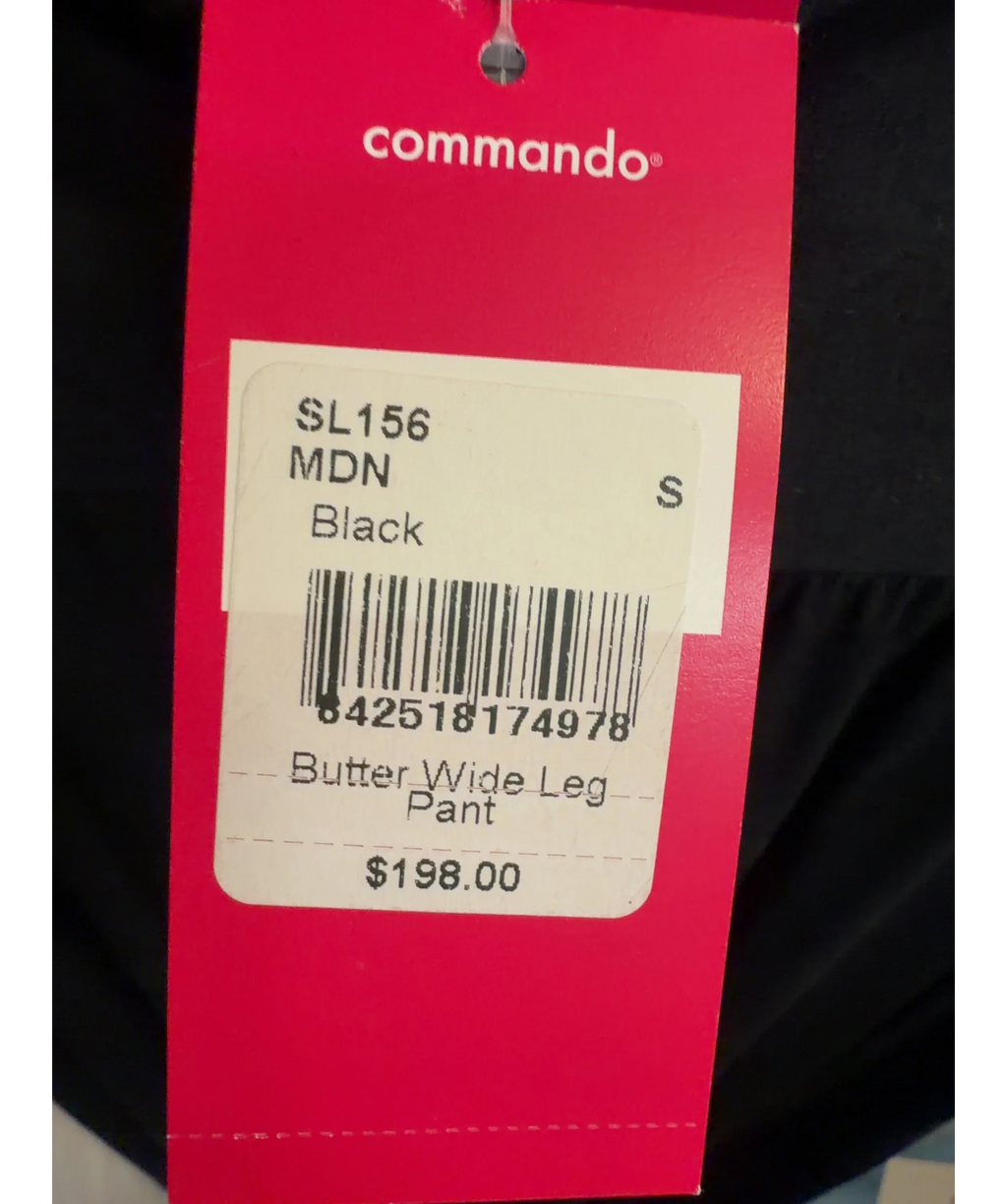 Commando Black Butter Wide Leg Lounge Pant, size UK S — care label
