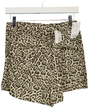 Stradivarius Brown and Beige Pleated Shorts UK 8