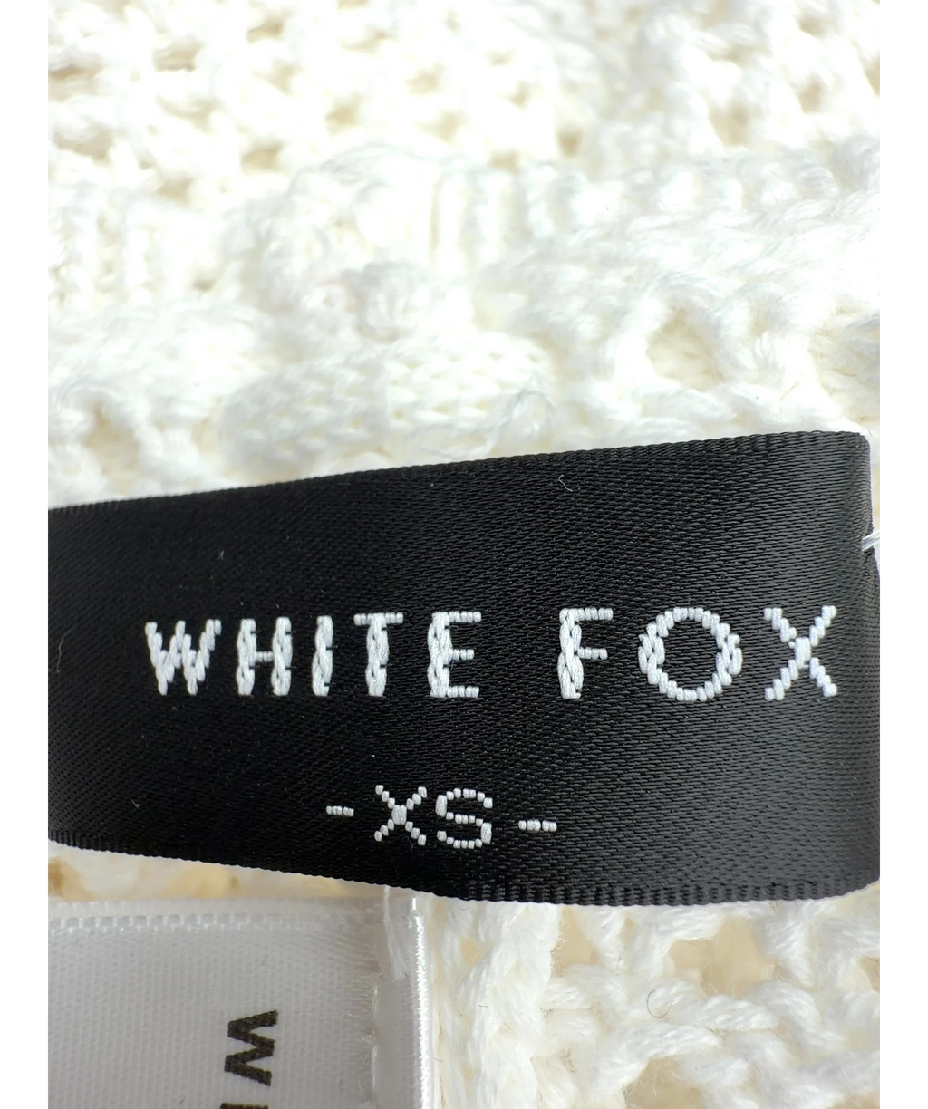 WHITE FOX White Want To Want Me Crochet Shorts, size UK XS — detail