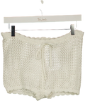 WHITE FOX White Want To Want Me Crochet Shorts, size UK XS — front