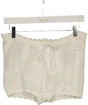 White Fox Want To Want Me Crochet Shorts UK XS
