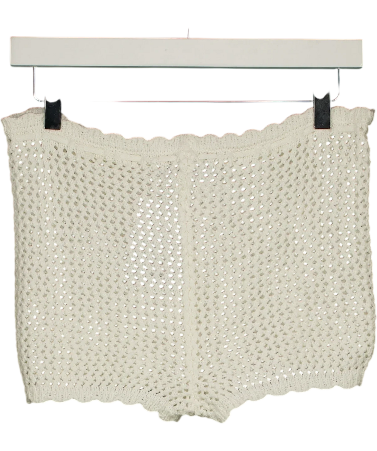 WHITE FOX White Want To Want Me Crochet Shorts, size UK XS — back