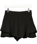ZARA Black layered ruffle/frill black skort, size UK XS — front