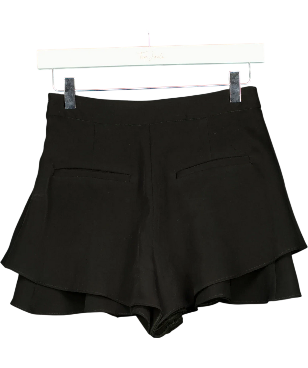 ZARA Black layered ruffle/frill black skort, size UK XS — back
