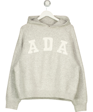 Adanola Grey And White Appliqued Hoodie UK M