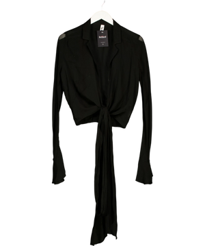 Rat & Boa Black Tie Front Blouse UK S