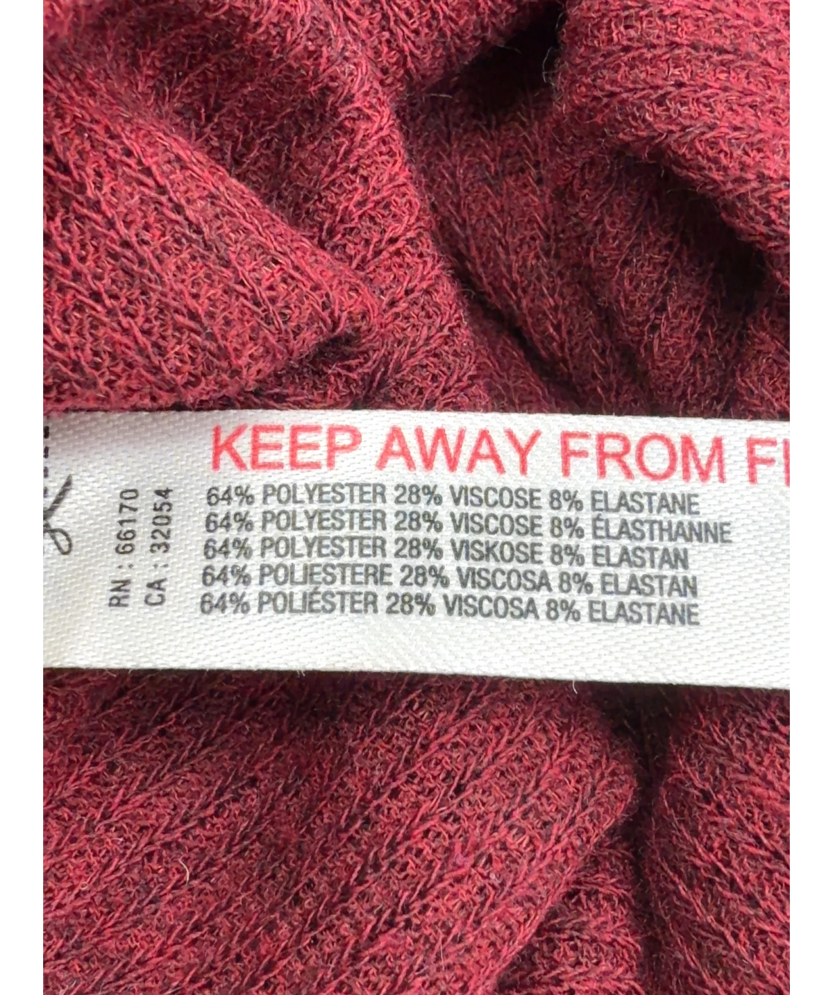 Free People maroon ribbed knit cowl-neck top, size UK S — label